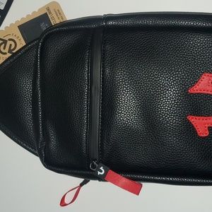 True Religion Stovall PU Horseshoe Logo Shoulder Sling Bag Faux Leather, new.